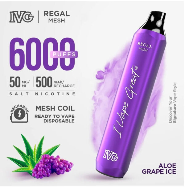ALOE GRAPE ICE Ð IVG 6000 PUFF  DISPOSABLE | REGAL