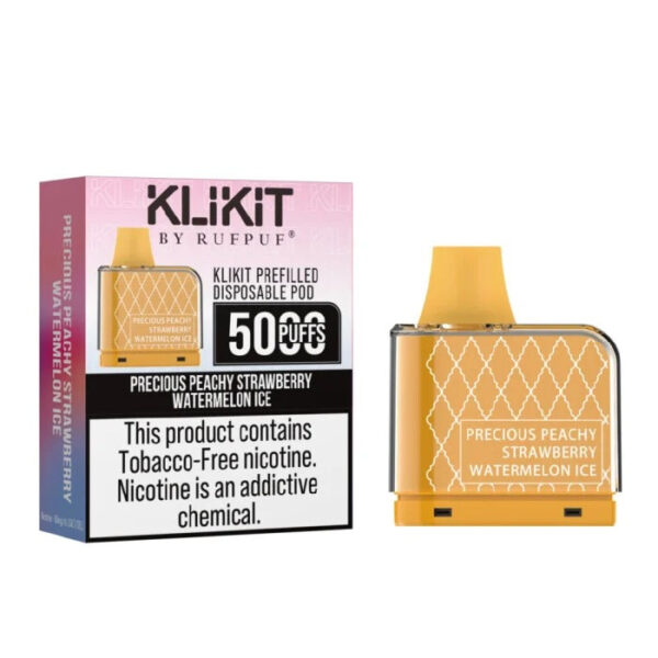 KLIKIT NON REFILLABLE POD 5000 PUFFS - PRECIOUS PEACHY STRAWBERRY WATERMELON ICE