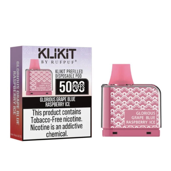 KLIKIT NON REFILLABLE POD 5000 PUFFS - GLORIOUS GRAPE RASPBERRY ICE